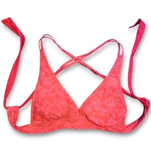 KENSIE Women's Bikini Top M | Multi-Way Crisscross Swimwear Coral NWOT